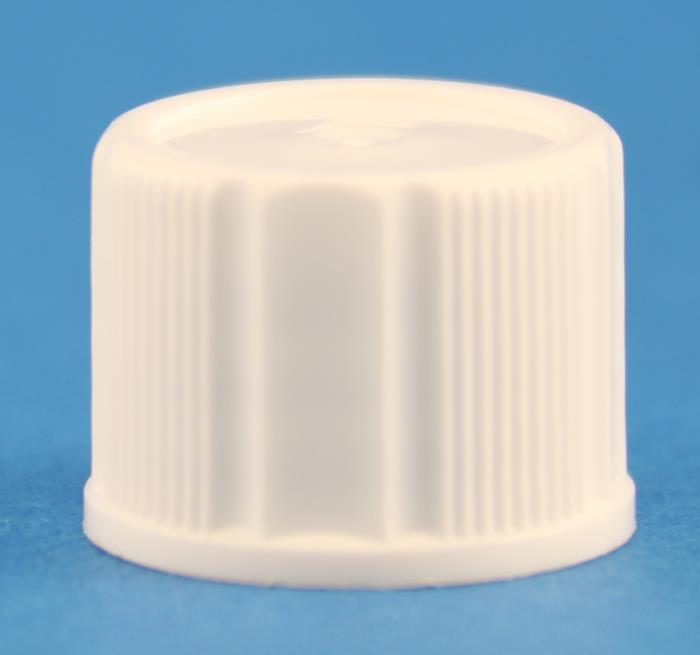 GL14mm White Ribbed PP Unlined Cap